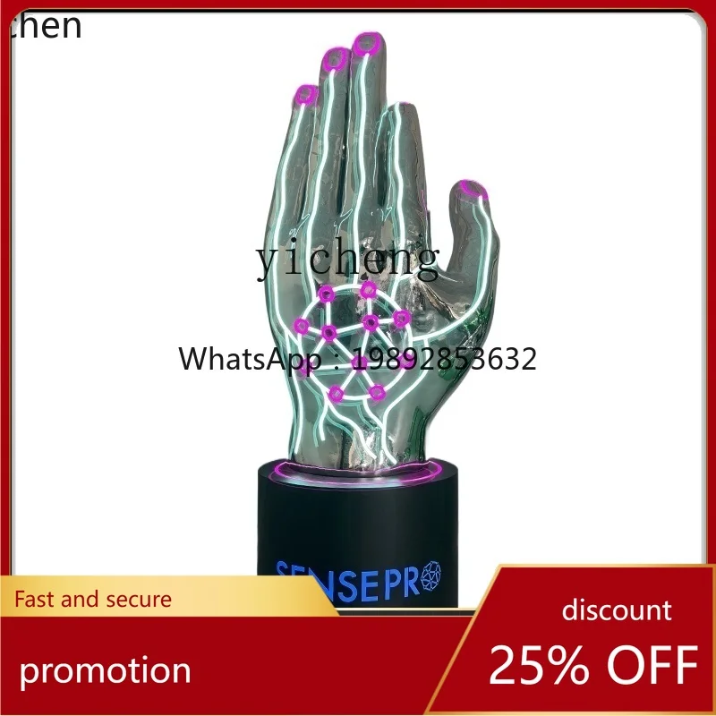 YFY   trendy cool luminous palm sculpture FRP shopping mall beautiful decoration ornament beautiful Chen device