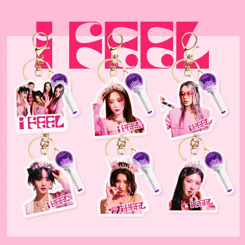 KPOP (G)I-DLE I AM Free-TY Concert Pendant Keychain HD Acrylic Figure Lightstick Keyring SoYeon MiYeon YuQi Fans Collect Gifts