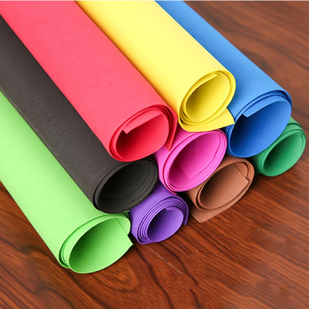 10pcs Eva Sponge Paper 1Mm Thick Bright Color Flexible Sheets For Diy Craft Scrapbooking School Projects Decorative Paper