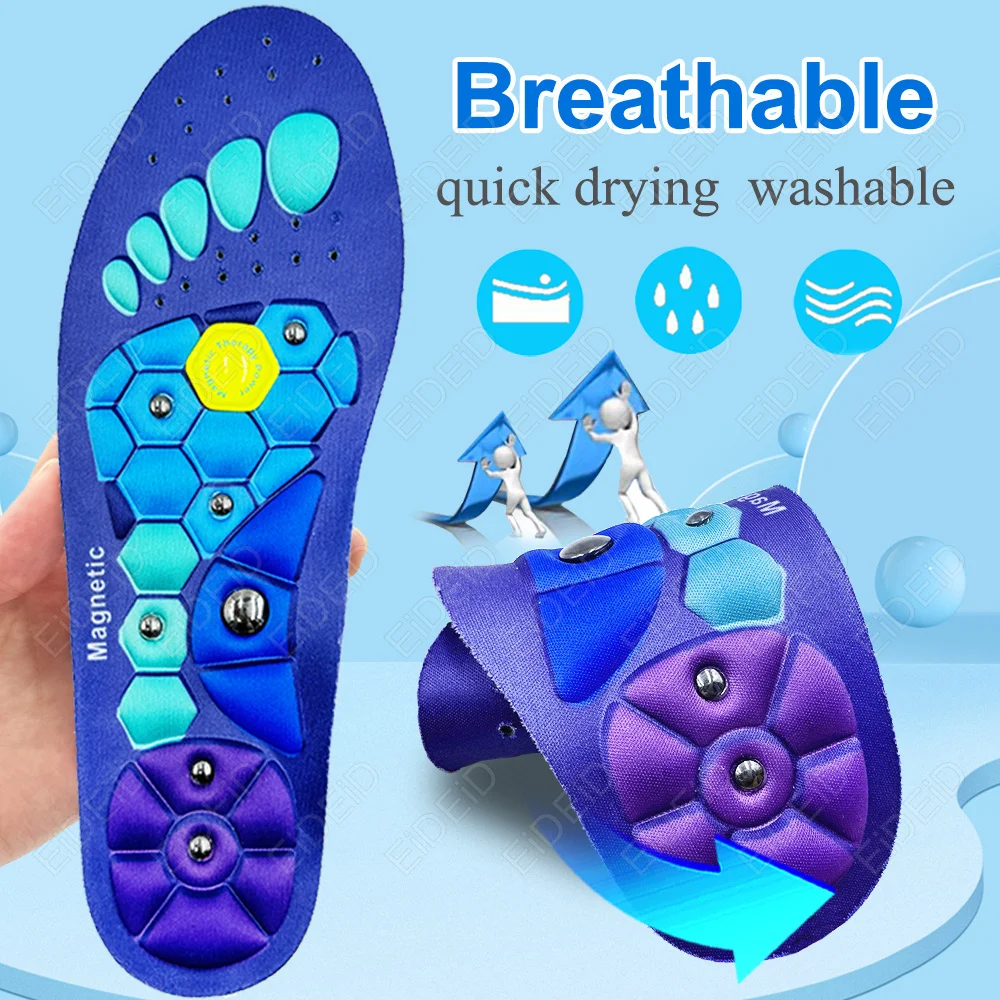 Massage Enhanced Magnetic Therapy Insole Running Sports Shock-absorbing Shoe Accessories Point Therapy Feet Body Detox Insert
