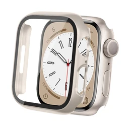 Glass+Cover For Apple Watch case 45mm 40mm 44mm 41mm 42mm 38mm iWatch series 8 7 3 6 SE Screen Protector Apple watch Accessories