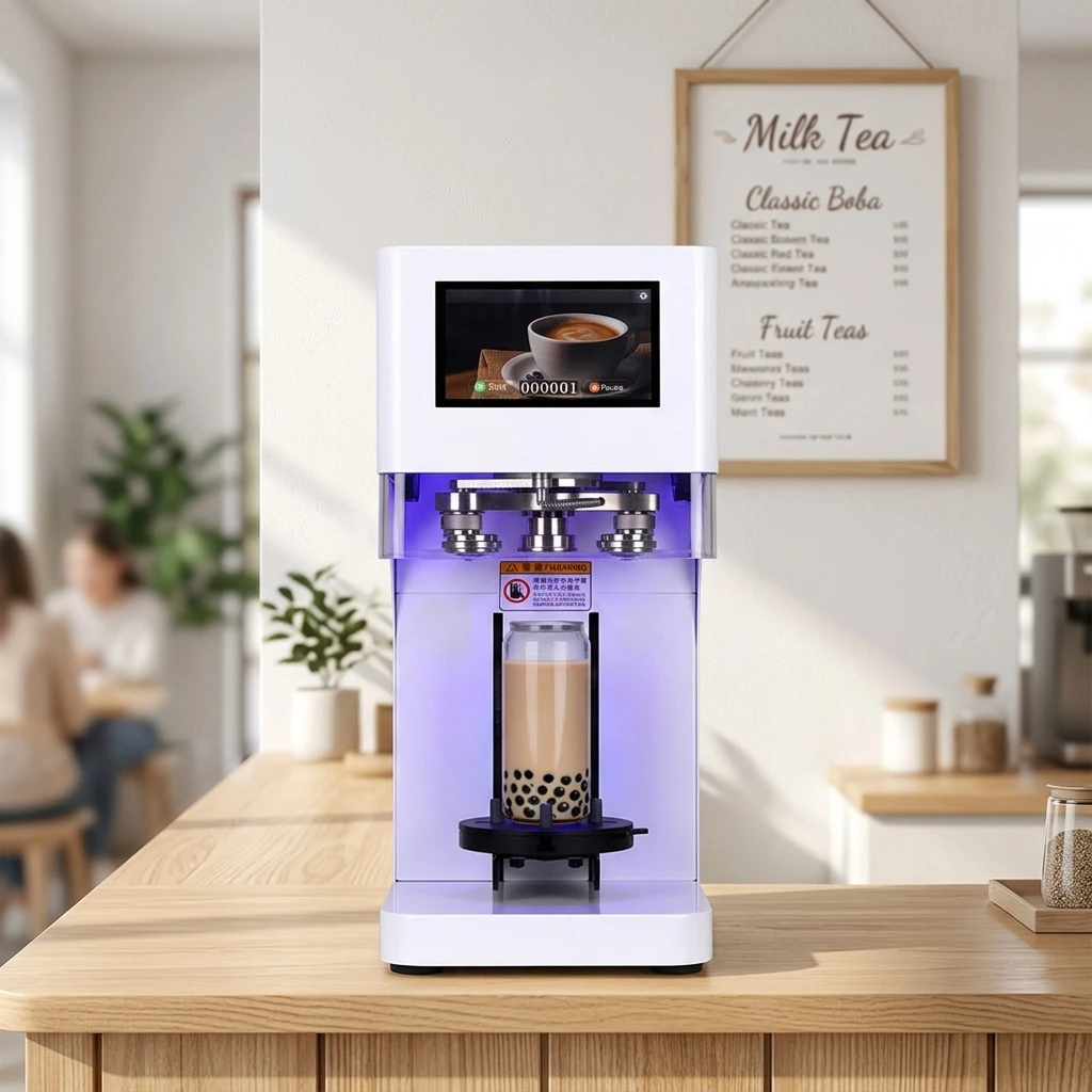 Automatic Can Sealer for Plastic & Glass Beverage Containers High-Frequency Sealing Compatible with Small Business Use