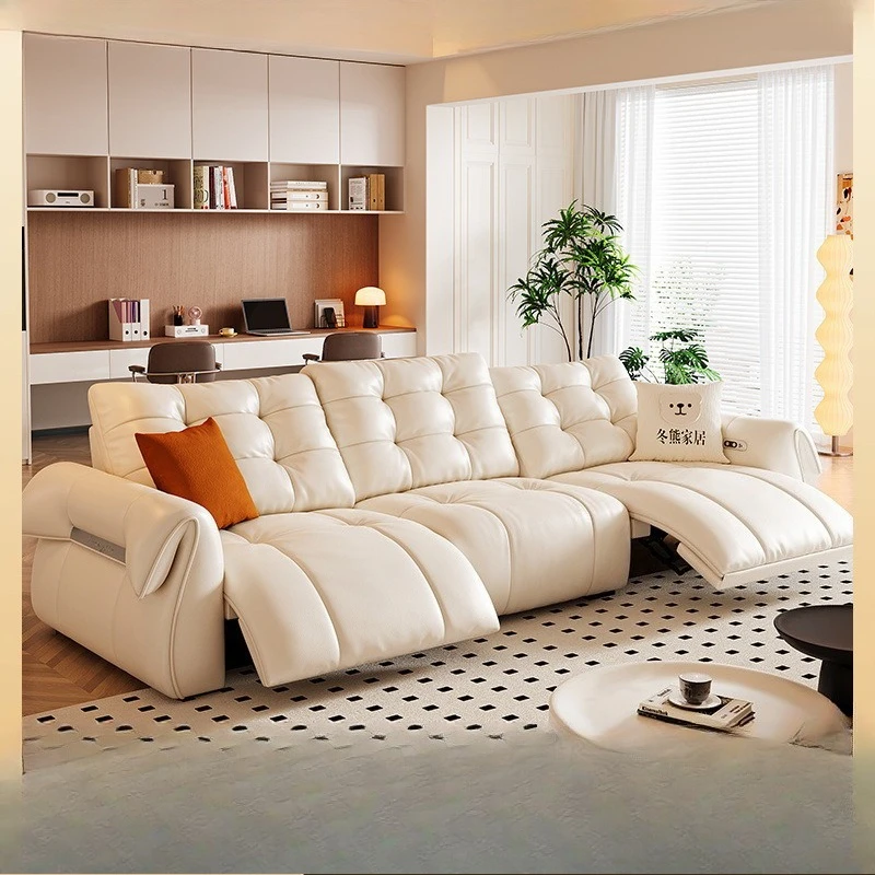 Cloud Puff Little Swan Sofa Living Room Small Unit Zero Wall Function Electric Sofa