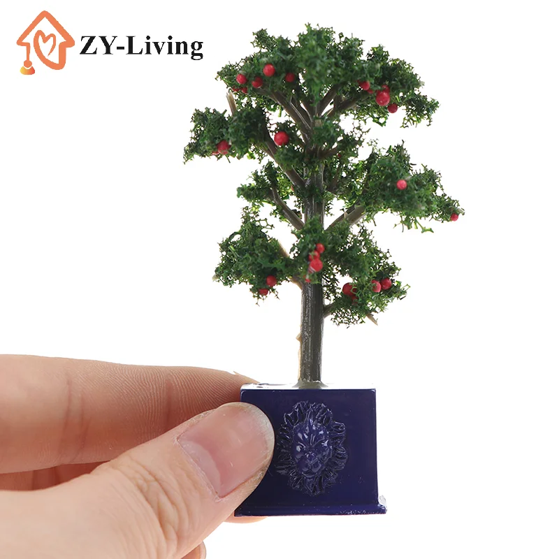 

1 шт. 1:12 Миниатюрные фруктовые деревья в горшках для кукольного домика, имитация растений в горшках, декор для кукол