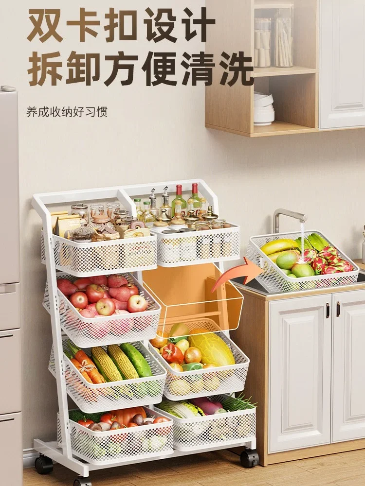 kitchen floor-to-ceiling multi-layer storage rack toilet multi-functional storage rack trolley snack rack double row trolley