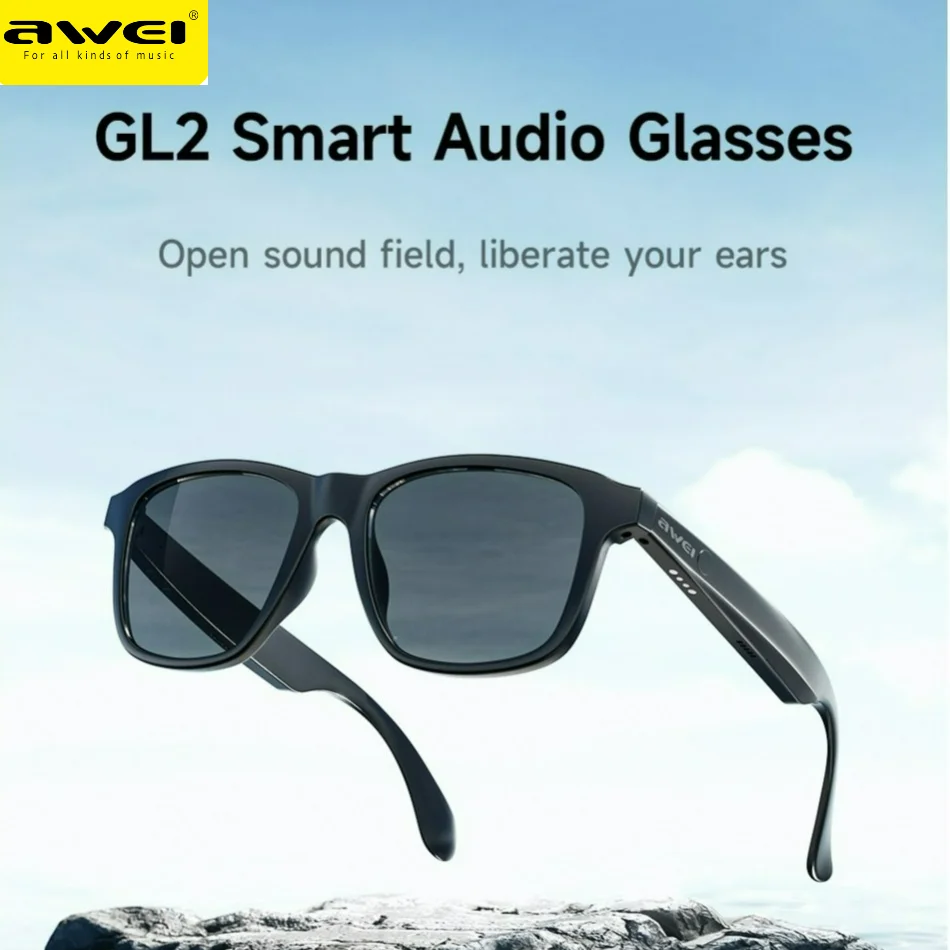 

Awei GL2 Bluetooth Audio Glasses Men Square Sunglasses Wireless Music Smart Eyewear Handsfree Calling Outdoor Cycling Driving