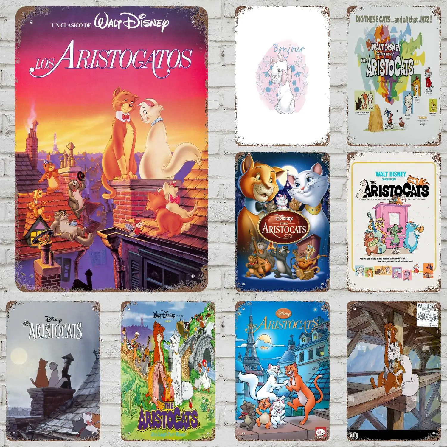 

MINISO The Aristocats Metal Signs wall decor Vintage Tin Signs Captain Metal Poster Decor for Bar Pub Club Wall Decoration