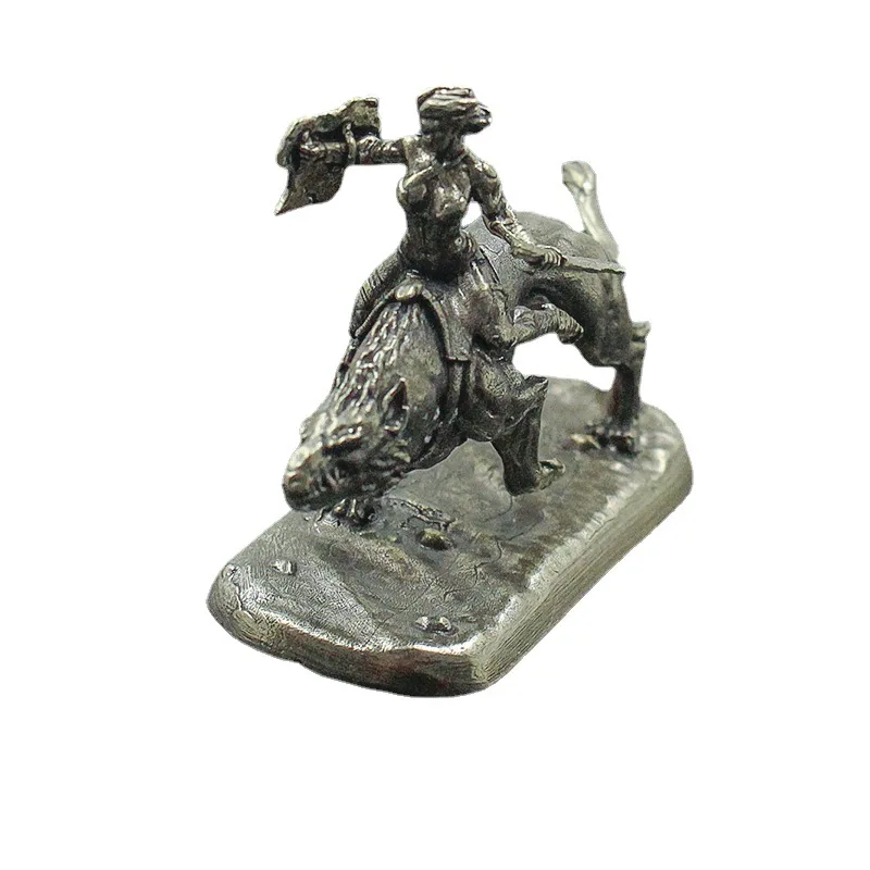 빈티지 오래된 솔리드 cupronickel 제국 기병대 액션 피규어 군인 모델 보드 게임 조각 미니어처 장식품 accessorie 만들기