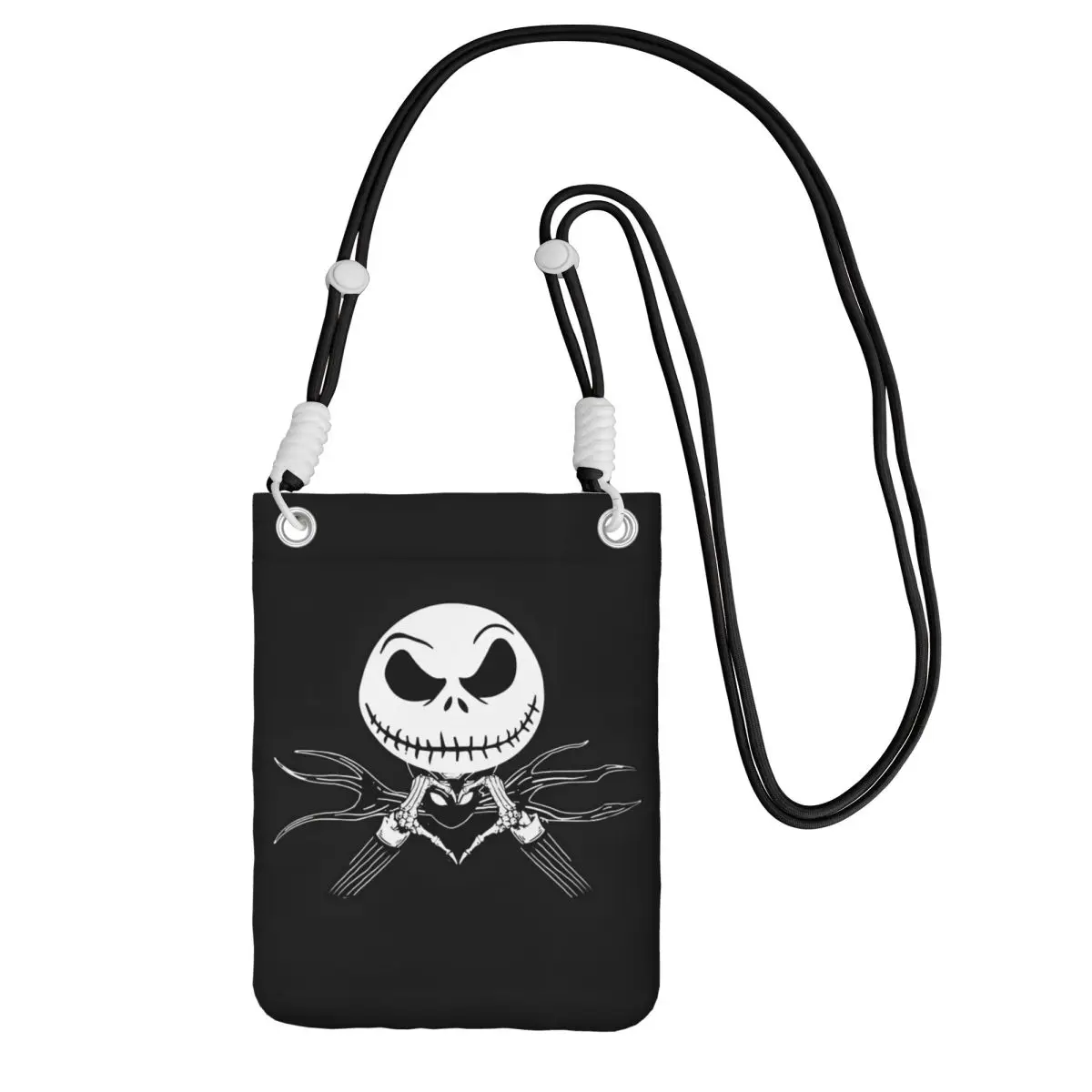 

Custom Jack Skellington Mobile Phone Bag for Women Men Town Shoulder Crossbody Bag Lipstick Bag Mini Shoulder Purse Wallet