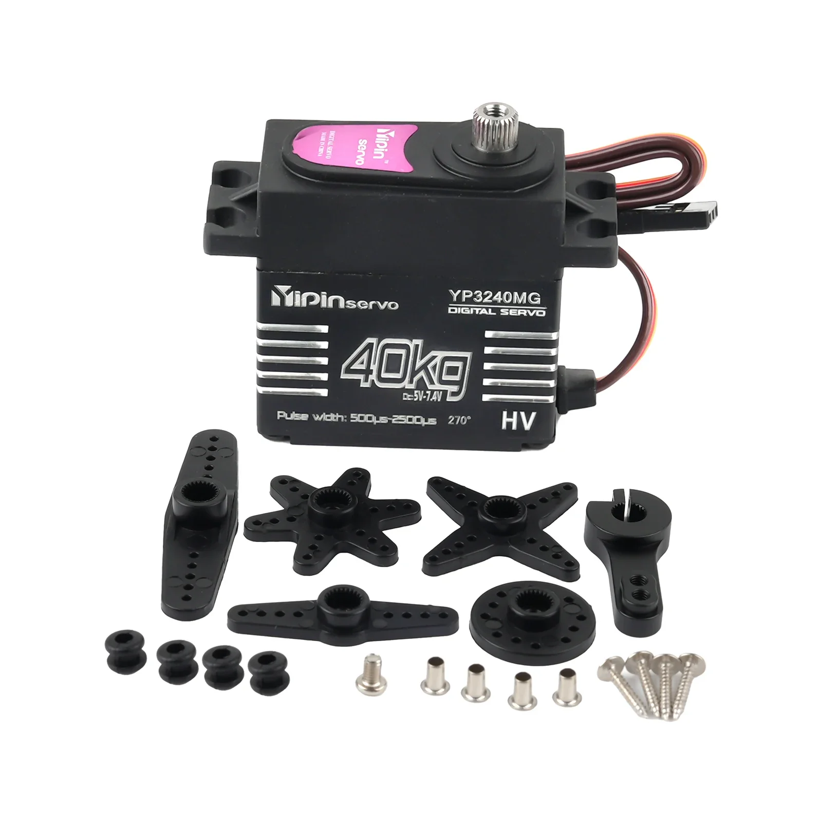 Metall 40 kg digitaler Servomotor mit hohem Drehmoment 180 ° /270 °   Winkelgesteuerte Stahlgetriebeservos DIY Spielzeugteile für RC Crawler Car/Robot