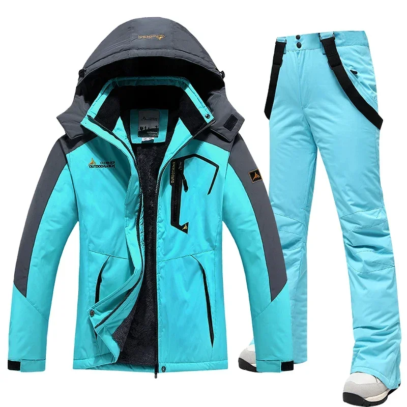 Winter Ski Suit For Women Warm Windproof Waterproof Snowboard Jacket Set Outdoor Female Ski Equipment Snow Jacket