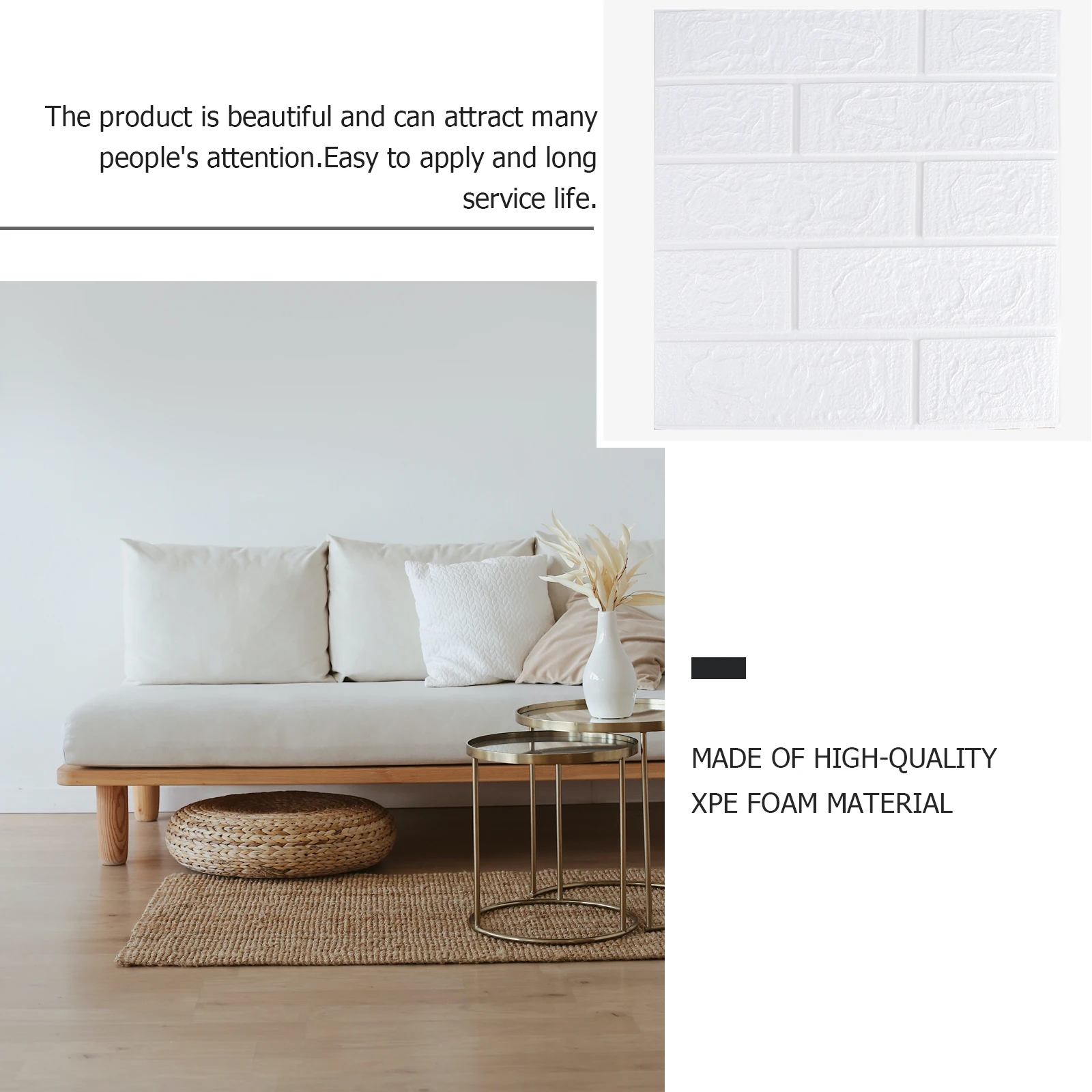 

10 Pcs Wall Sticker Decor Sticky Decals Anti-collision Stickers Background High-density Foam Soft Xpe Material