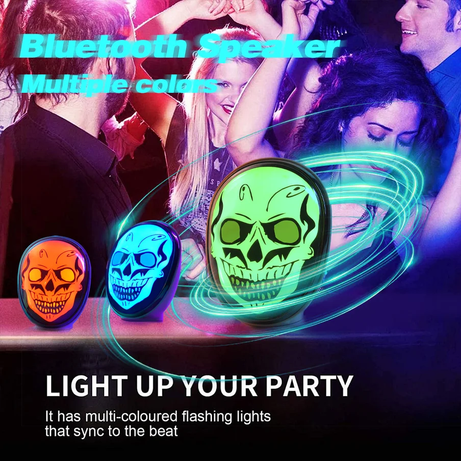 RGB Color Changing Desktop Atmosphere Light, Sichuan Mask, Skull, Terrifying Face Changing Music, Rhythm, Color Changing
