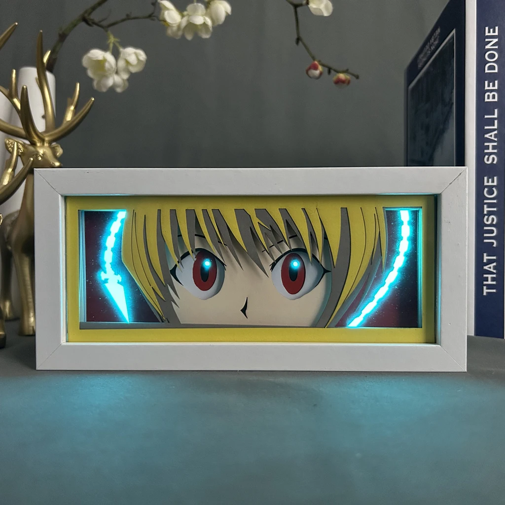 Paper Cut Light Box Anime Figures Hunter X Hunter Kurapika Night Lights For Bedroom Decoration Led Desk Lamp Manga Hxh Lightbox