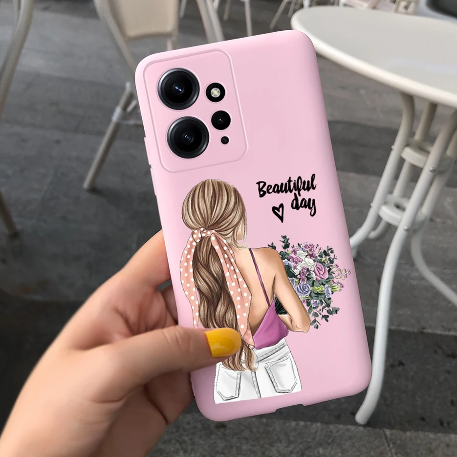 For Xiaomi Redmi Note 12 4G Case Cute Cartoon Girls Cover Soft Silicone Phone Case For Redmi Note 12 Pro+ Note12 Pro Plus Bumper