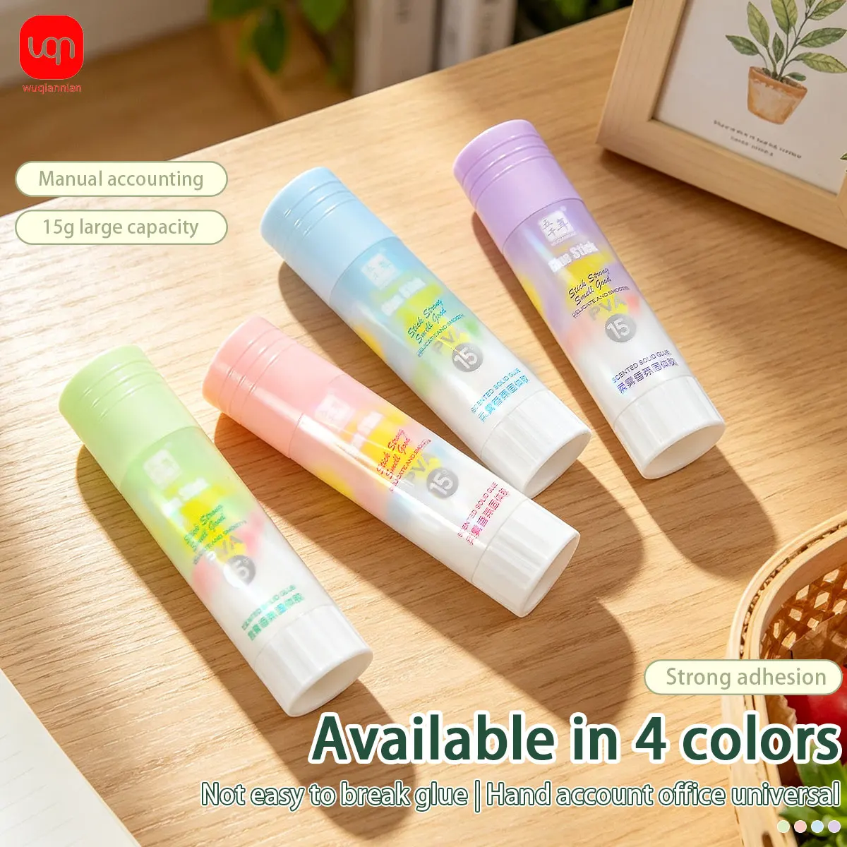 Macaron-scented PVA Glue Stick 15g Strong Bond Smooth Application Solid Glue DIY Craft Office Stationery