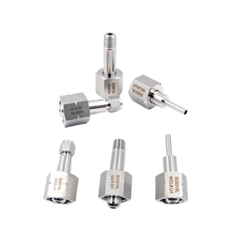Guangluo W21.8lh G5/8rh 4300 Psi 316l Stainless Steel Gas Cylinder Conversion Adapterhydrogen Nitrogen Argon Air