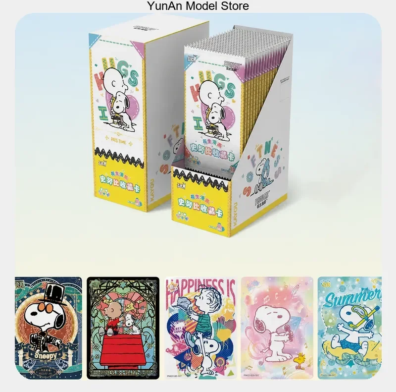 Full Set Peripherals Charlie Brown Lucy Anime Character Cards Peanut Pack Theme Genuine KAYOU Snoopy Series 1 Collection Cards