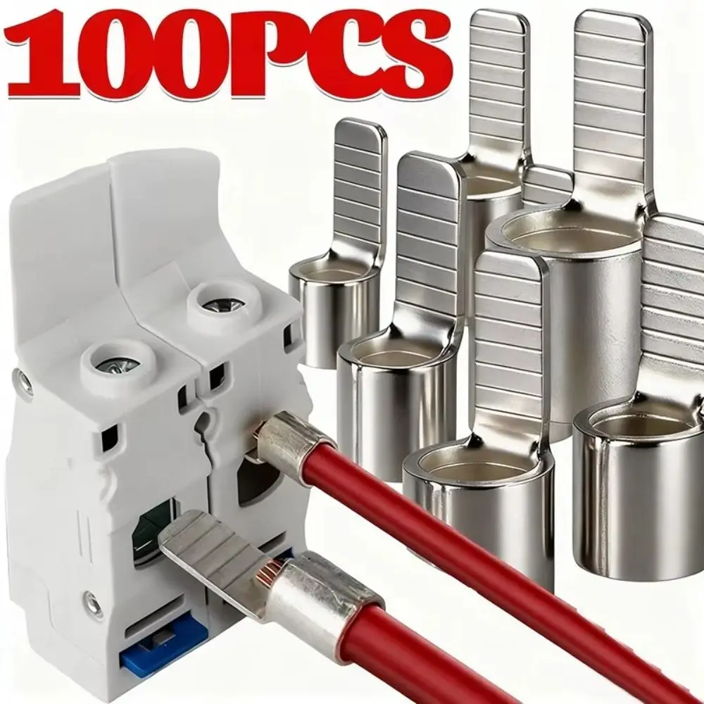 100 PCS Clamp Firmly C45 Pin Terminal Strong Electrical Conductivity Purple Copper C45 Contact Pin Not Easily Oxidized Silvering