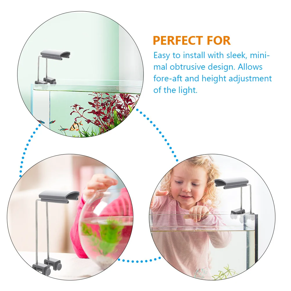 

2Pcs Aquarium Light Stand LED Adjustable Tank Mount Bracket for Fish Tank Lamp Holder Heavy Duty Plastic Iron Riser