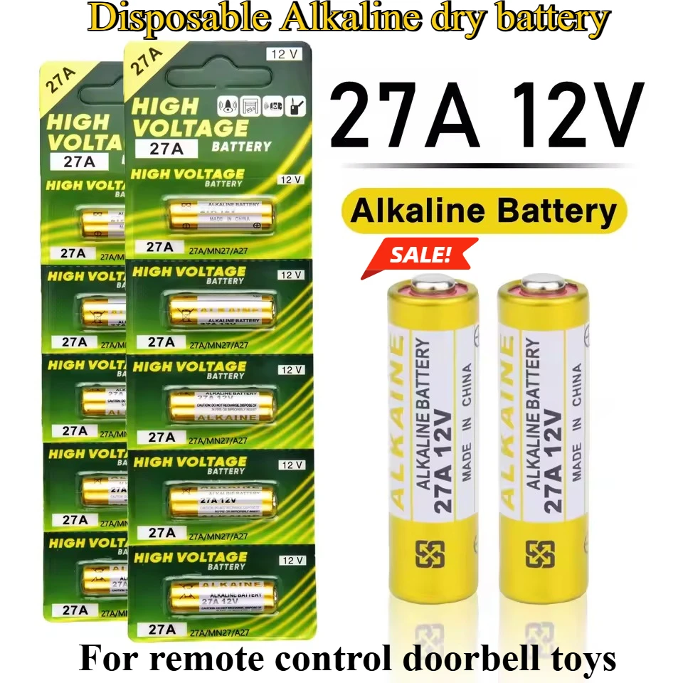 

5-60 шт., 12 В, 27 А, сухая щелочная батарея (A27, 27AE, 27MN, A2, L828, K27A) для геймпада с дистанционным управлением, фонарика, дверного звонка и игрушки