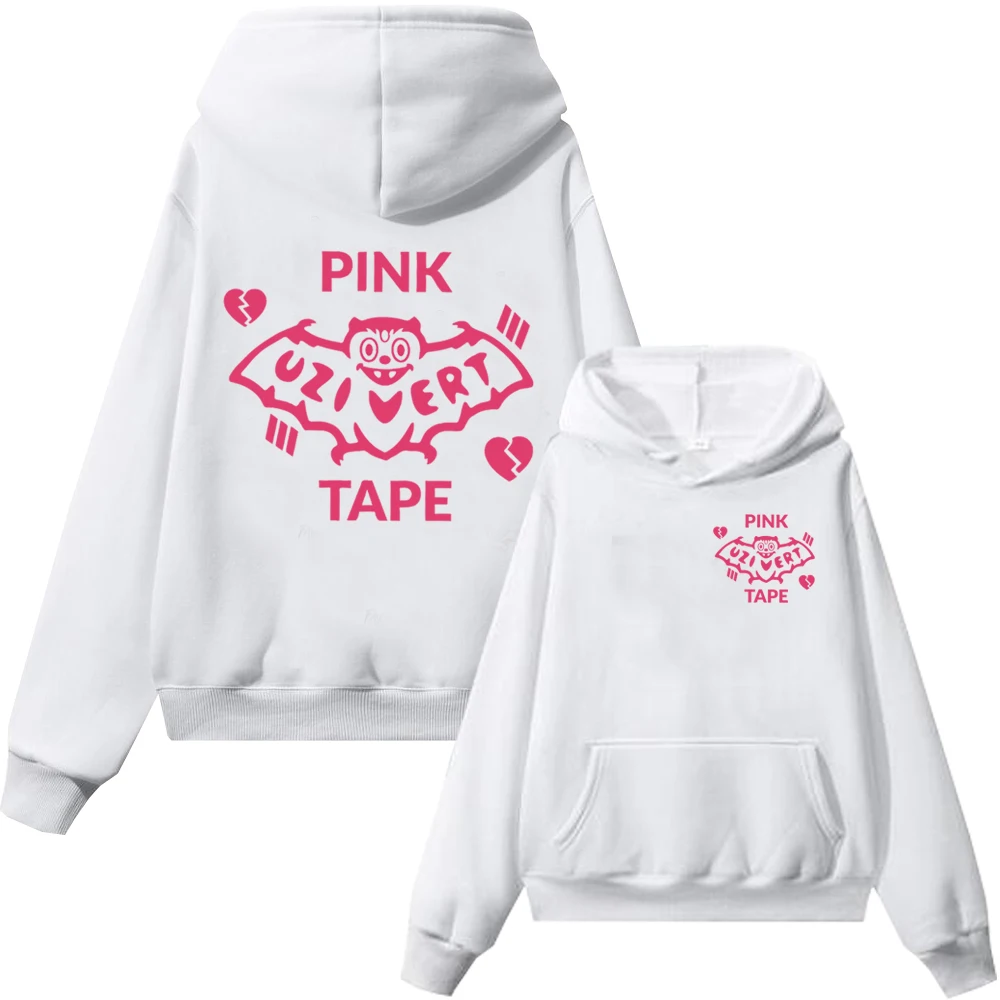 Lil Uzi Vert Pink Tape T Hoodie Fashion Harajuku Hip Hop Men Women Fans Gift Sweatshirts