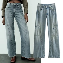 Jenny&Dave Loose Denim Pants Grils Streetwear Jeans Women Washed and Distressed Vintage Mommy Jeans