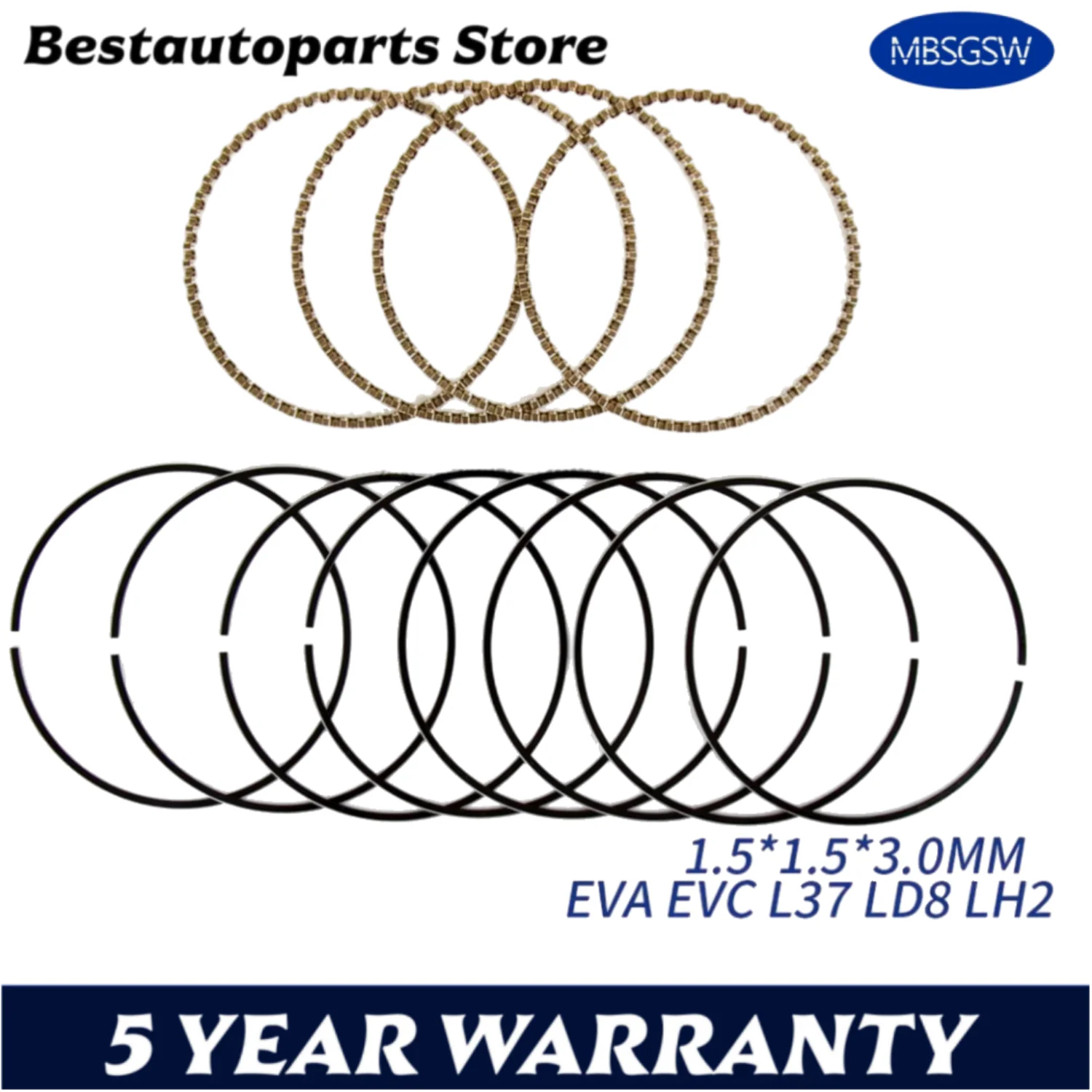 8pcs Engine Parts Piston Rings Set Kit 4.6 4.7 L EVA EVC L37 LD8 LH2 GAS V8 For CADILLAC SRX CHRYSLER DODGE JEEP GRAND CHEROKEE