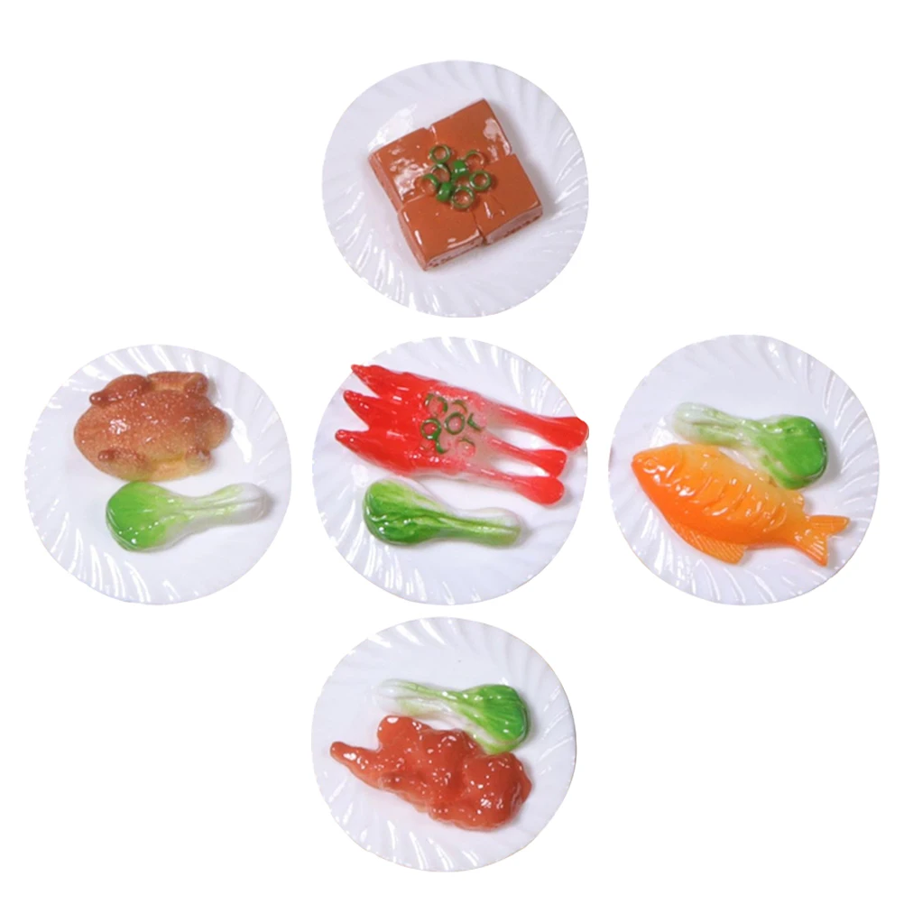 

5pcs Simulated Chinese Food Realistic Miniature Prop Display Artificial Vegetables Resin Educational Toy Accessories