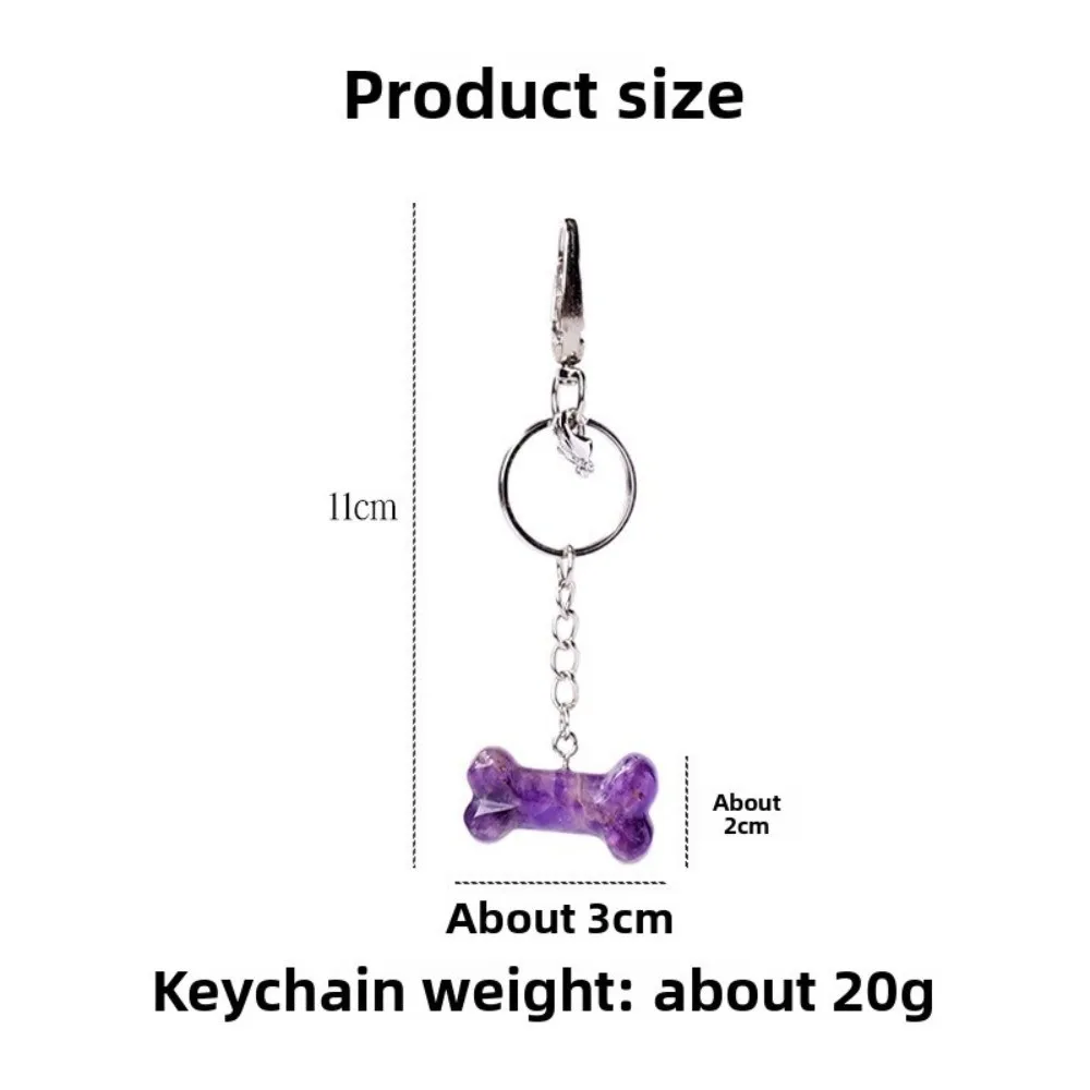 Crystal Crystal Bone Pendant Yellow Crystal Purple Crystal Crystal Keychain White Crystal Cute Bone Shape Crystal Crafts
