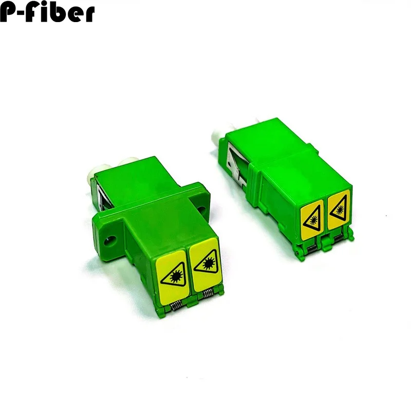 

LC/APC adapter 50pcs duplex optical fiber coupler flange with flap shuttred dust cap flangless dual core