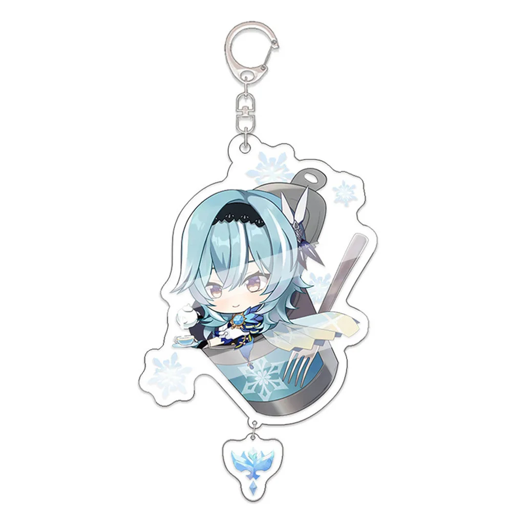 Yuanshen Impact Q Version Chibi Acrylic Keychain Can Cup Shape Hu Tao Xiao Kazuha Shenhe Yunjin Bag Pendant Anime Game Fans Gift