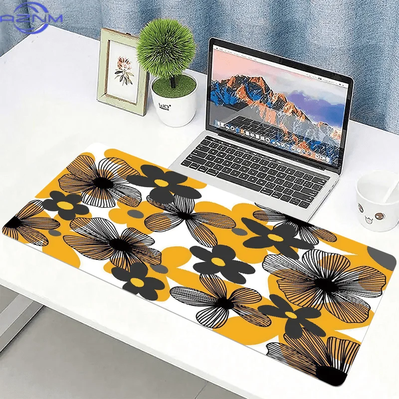 One Mouse Pad Measuring  cm, Featuring a Non-Slip Extended Design with a Geometric Flower Pattern, Ideal for Decorating Your Off