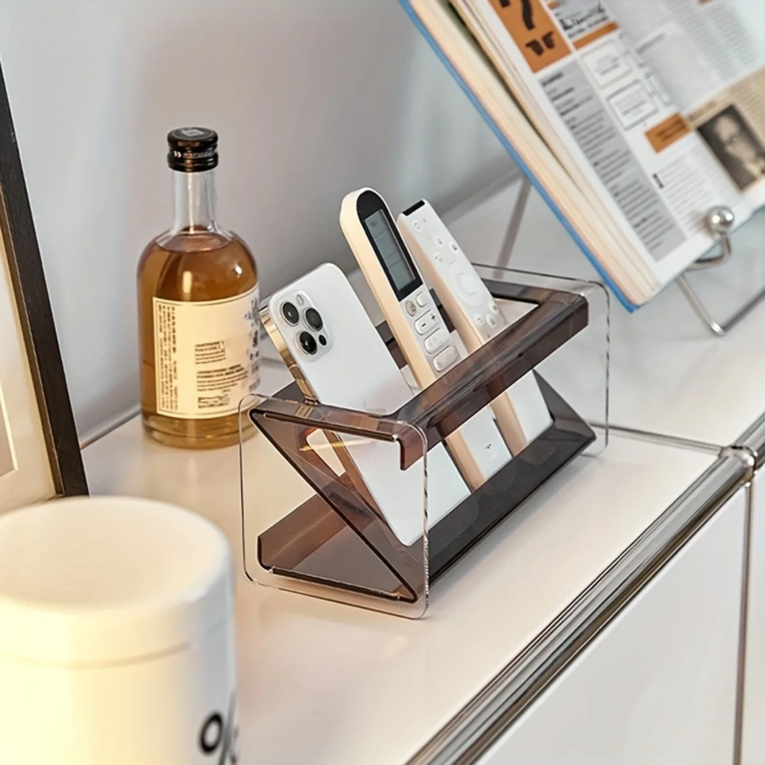 

Акриловый Z-образный настольный органайзер, многофункциональная коробка, держатель управления, чашка для офисной ручки, органайзер для канцелярских принадлежностей, декор столешницы, L