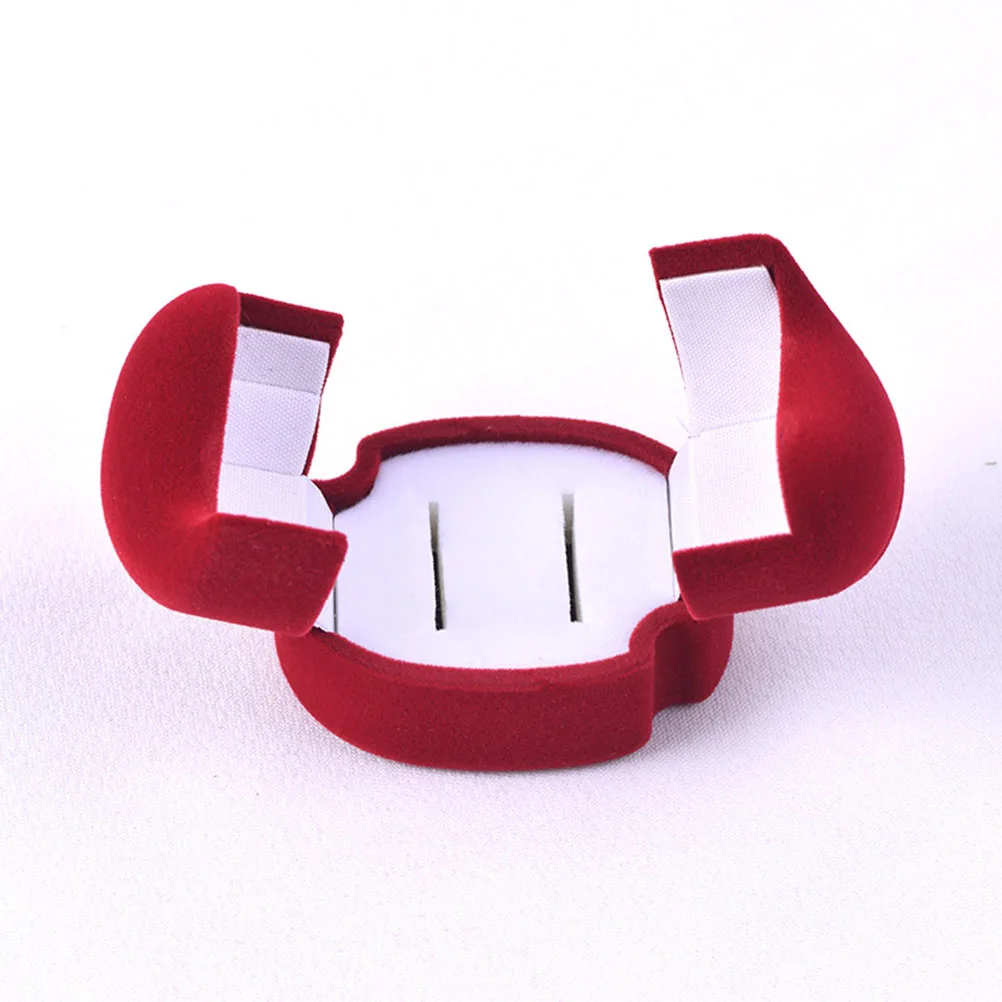

3PCS Red Pair Ring Jewelry Box Jewelry Box Creative Ring Jewelry Case Necklace Earrings Jewelry Tray Gift Holder (Blue)
