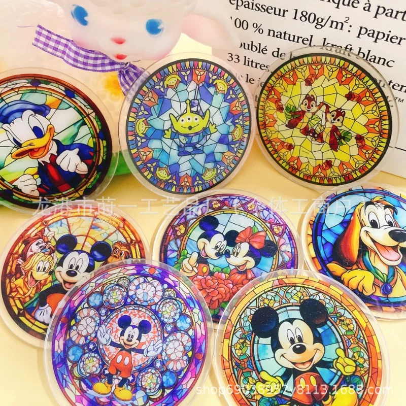 

Glass Painted Disney New Acrylic Piece Handmade DIY Patch Keychain Brooch Refrigerator Magnet Material Wholesale Cute Girls Toys