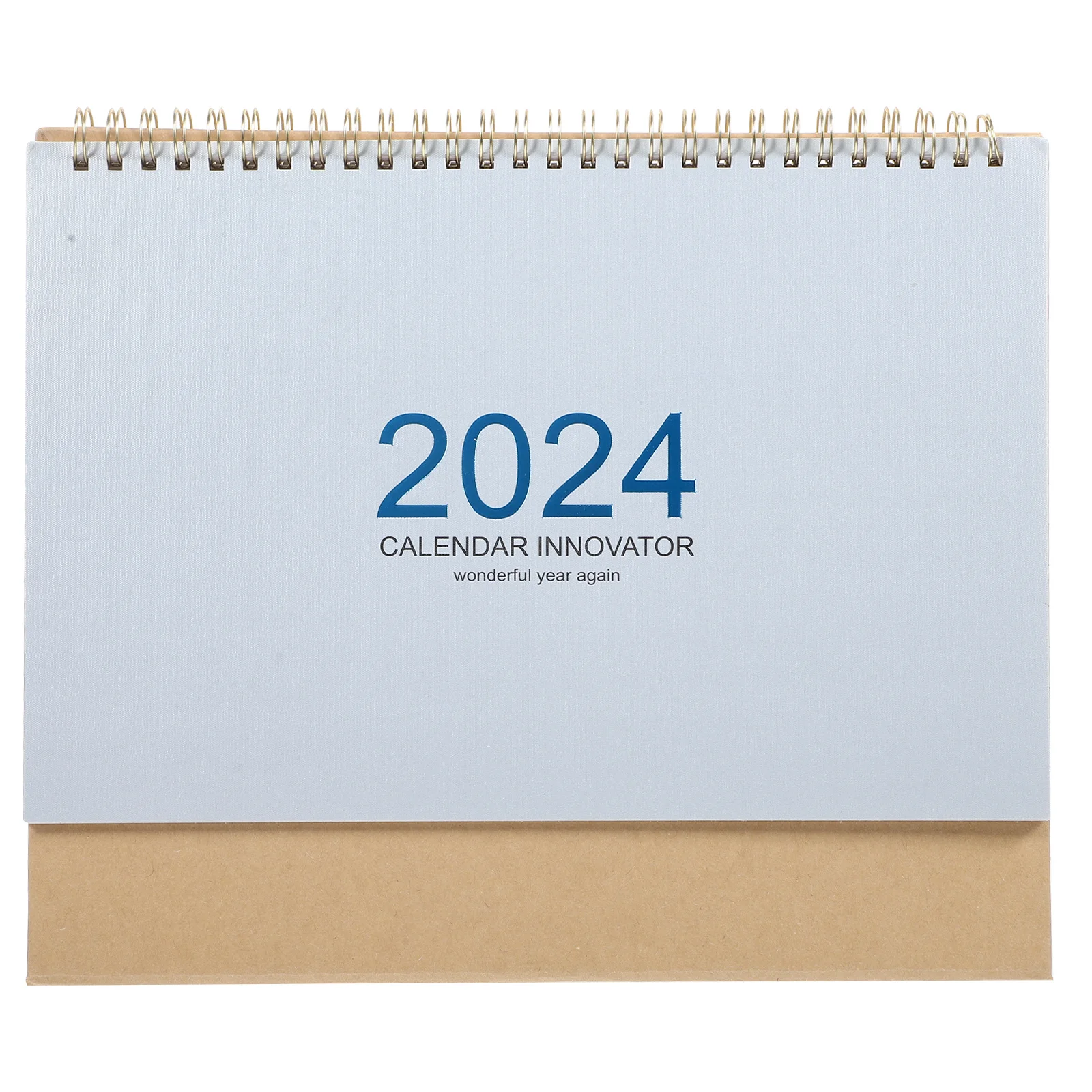 

2024 Yearly Desk Calendar Thick Paper Coil Binding Monthly Planner Tabletop Daily Flip Note Household