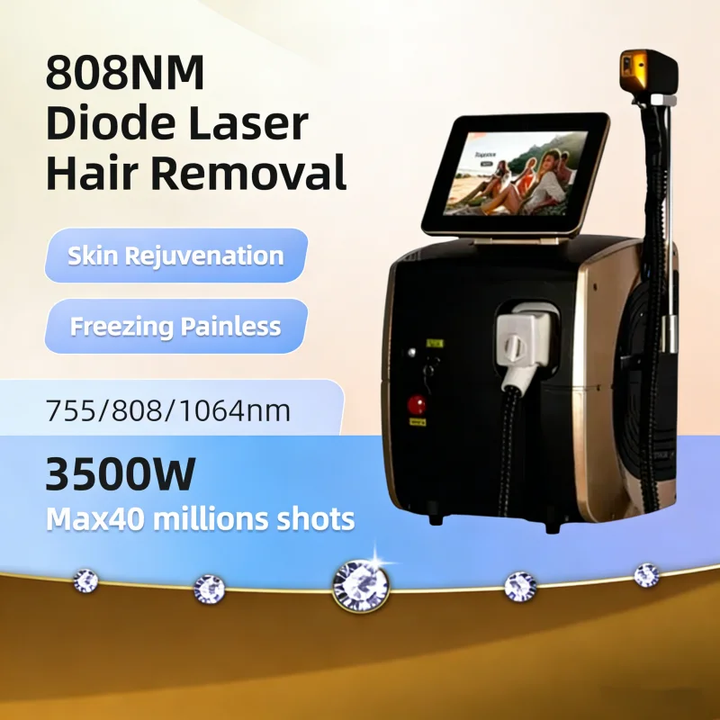 

Лазерное устройство для удаления волос с тройной длиной волны мощностью 3500 Вт — 755 + 808 + 1064 нм ND: YAG Безболезненное постоянное решение