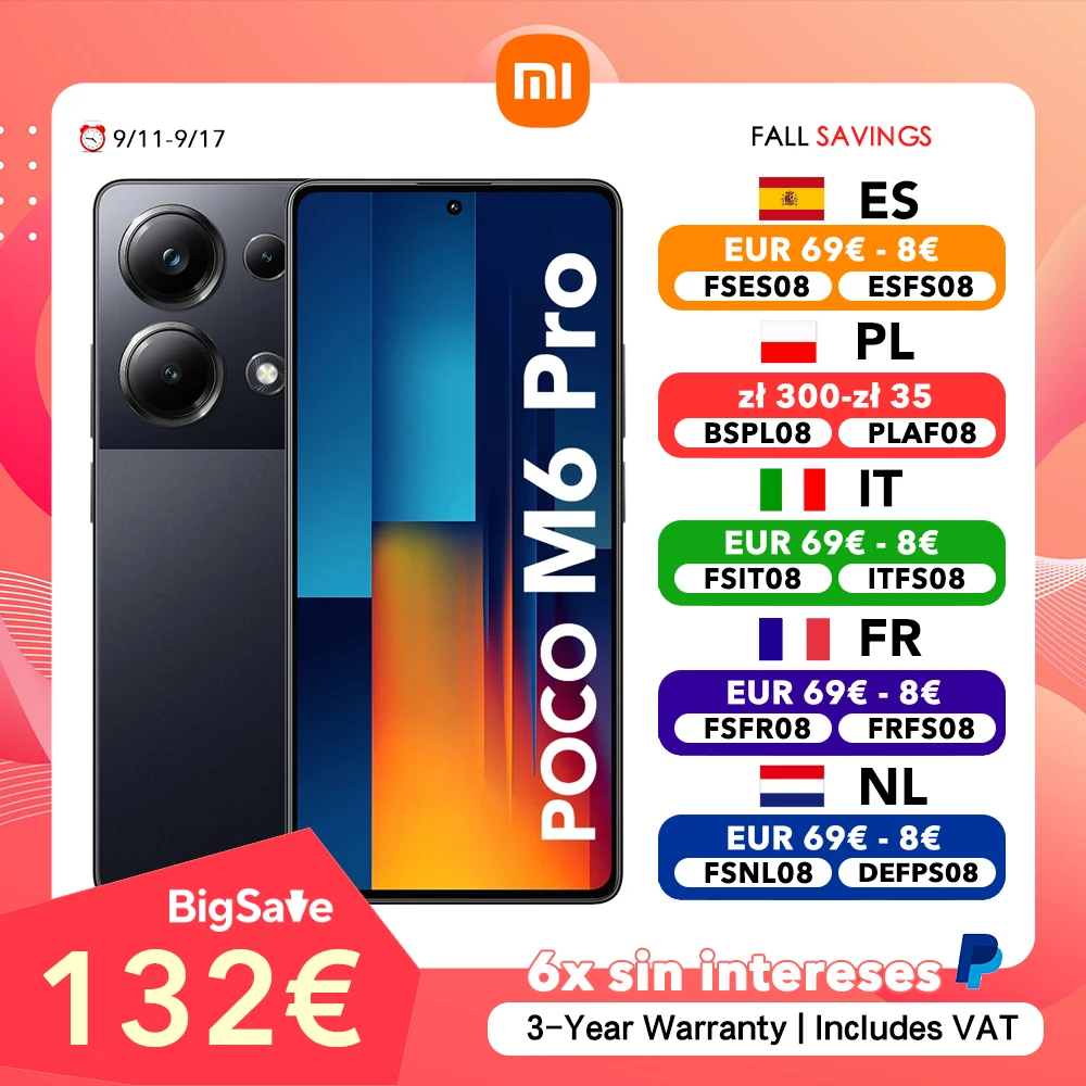 Xiaomi POCO M6 Pro 4G 8GB/256GB 12/512GB NFC EU Charger Global Version-mobile phone