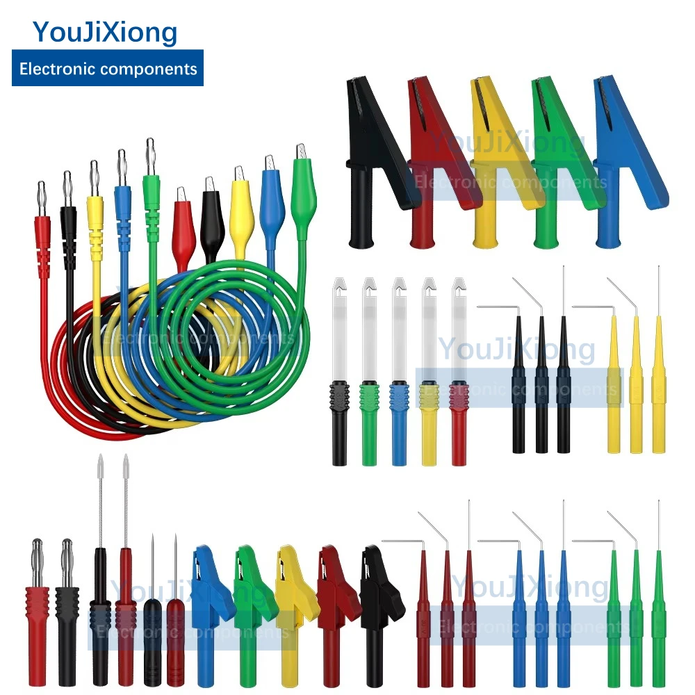 

Youji Xiong 41-piece multimeter test clip kit 4mm banana suit alligator clip test lead threading probe alligator clip