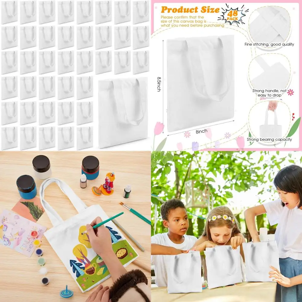 Herbruikbare boodschappentassen, 72 stuks mini-sublimatie blanco canvas tassen, ideaal voor doe-het-zelf, feesten en evenementen (8,5 x 8)