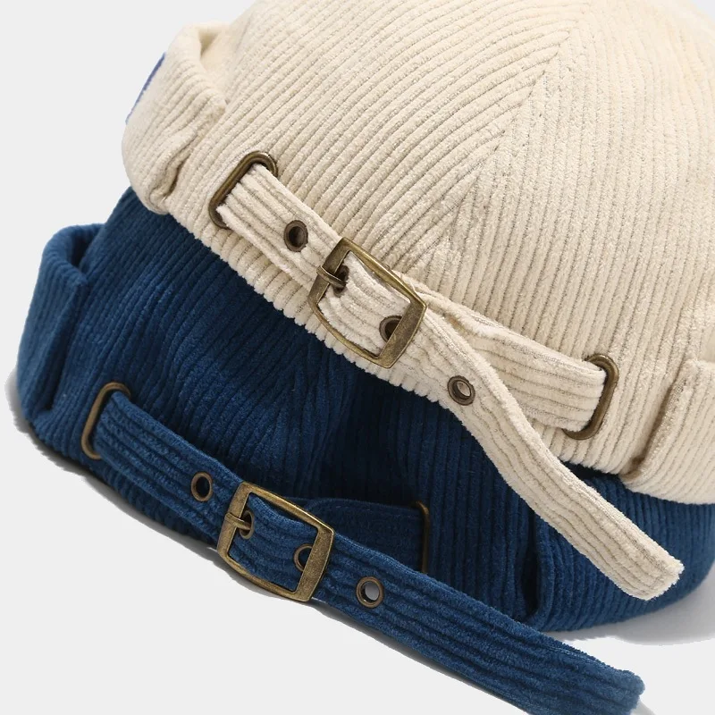 Bocca gorro chapéus sem aba bonés para homens mulheres veludo cúpula ajustável vintage cor sólida unisex inverno primavera outono