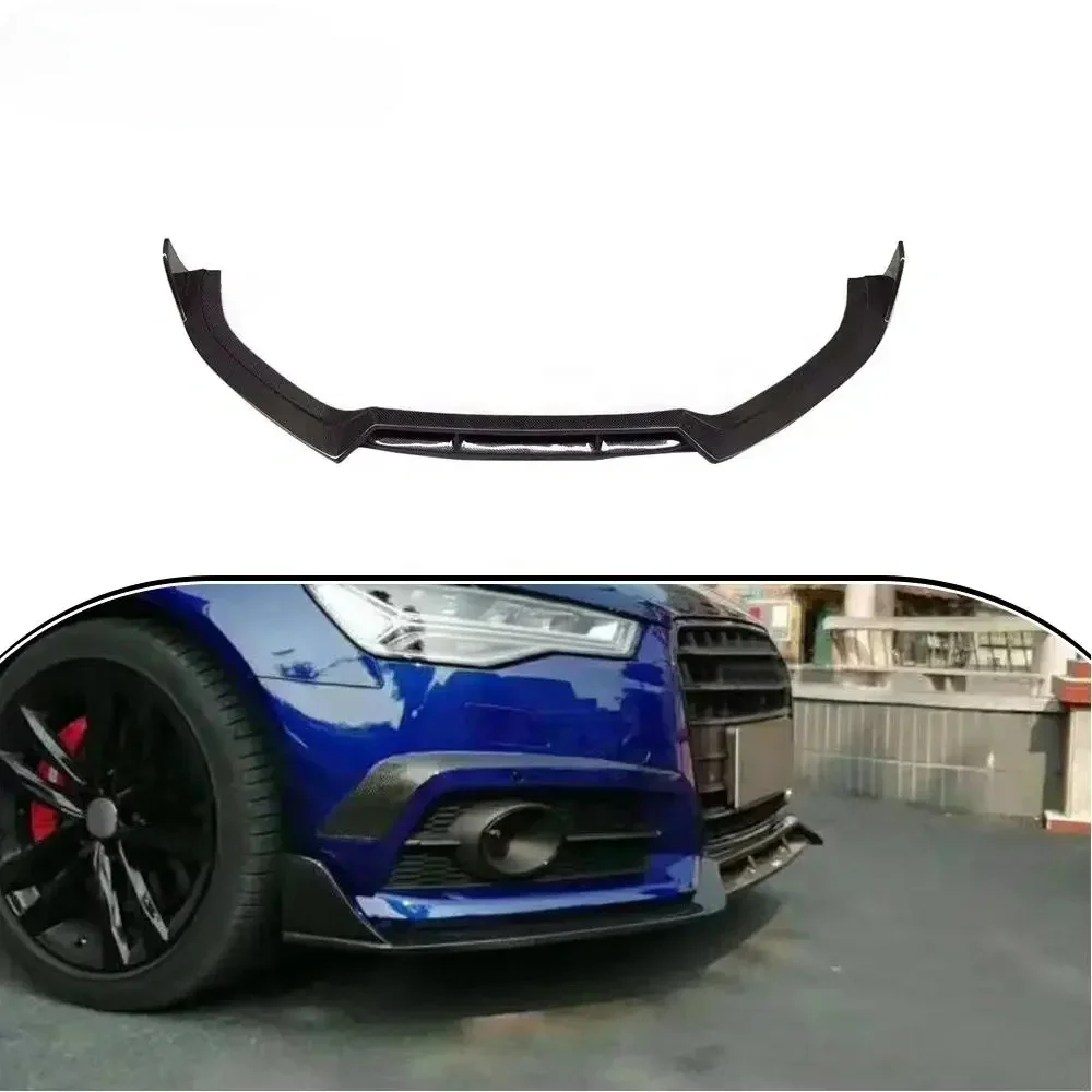 Carbon Fiber Front Bumper Lip Chin Splitter for Audi S6 A6 C7 SLINE Sedan 2016 - 2019