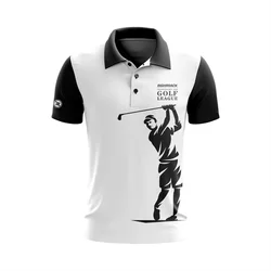 Men's polo shirt golf T-shirt 3D printed summer unisex short sleeved loose collar top golf enthusiast Oversized Shirts Clothing