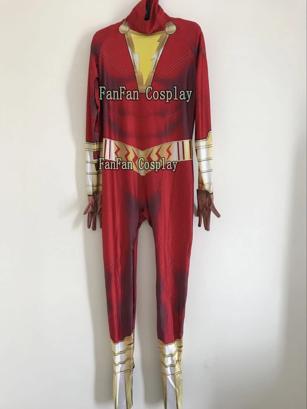 New Shazam Cosplay Costume Zentai Superhero 3D Print Spandex Bodysuit Suit Halloween Costume Hot Sale