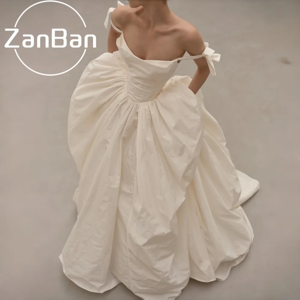 ZanBan Modernes Neues A-Linien Hochzeitskleid 2026 mit Spaghettiträgern, Ärmellos, Maßgeschneidertes Brautkleid, Prinzessinnen-Partykleid, Vestido de Noiva