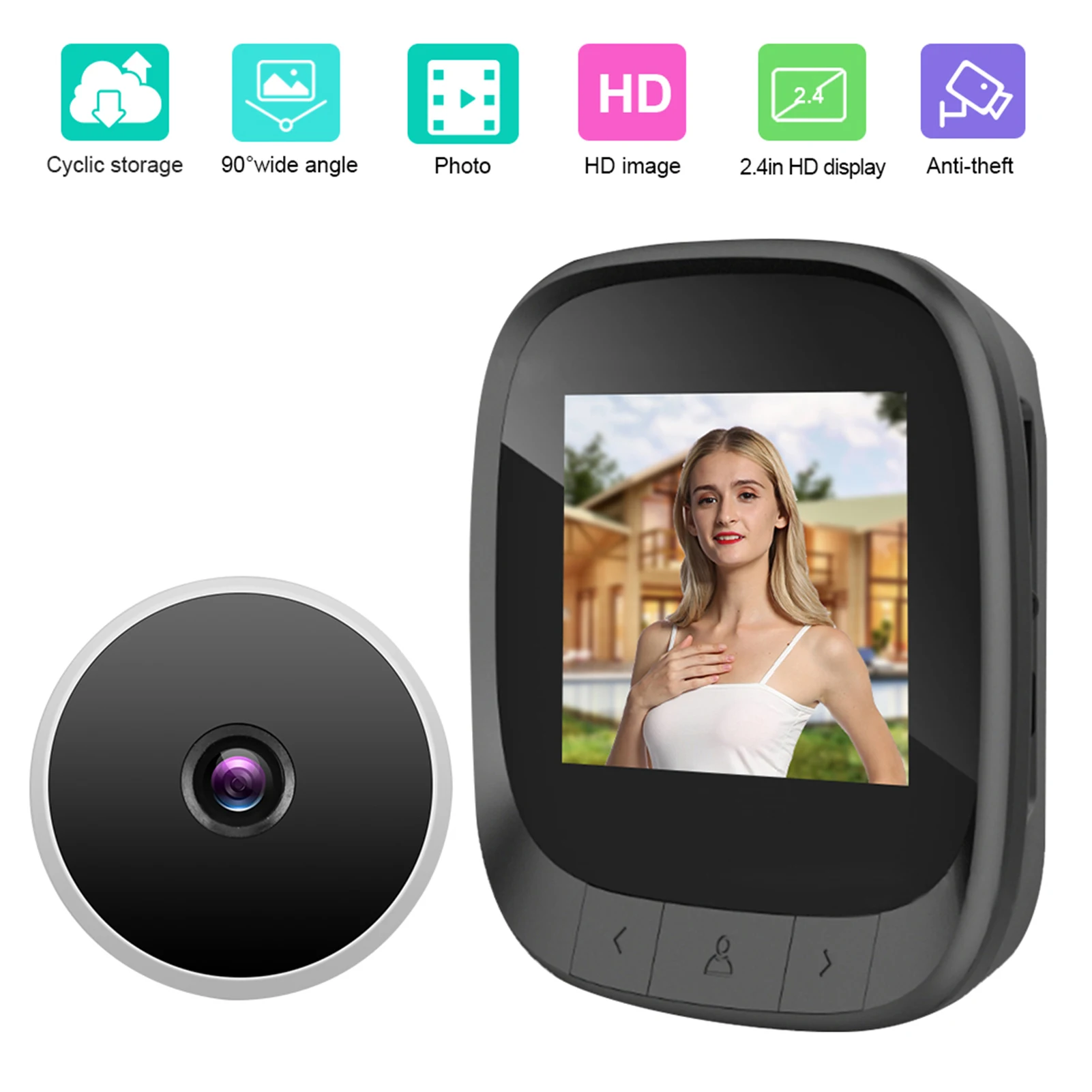 ZK30 2.4in Smart Visual Door Viewer Digital Video Peephole Security Eye Monitoring Camera