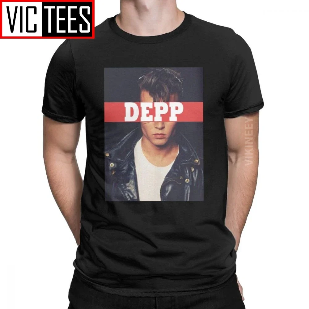 Johnny Depp Tshirt Men Vintage Cotton Round Neck Tshirt Classic Camisas Hombre Oversized Streetwear for Male