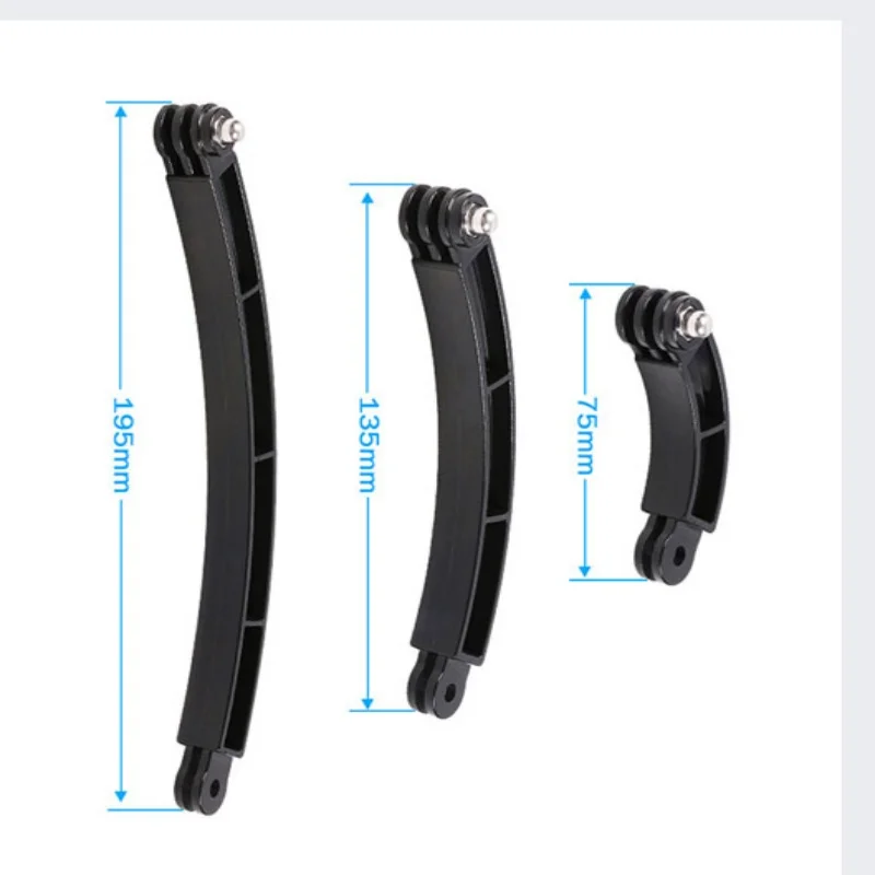 Per GoPro Hero 11 10 9 8 7 DJi Action 3 Xiaomi Action Camera Frames 3 Way Curved Extension Arm Mount Helmet Pole Selfie Stick