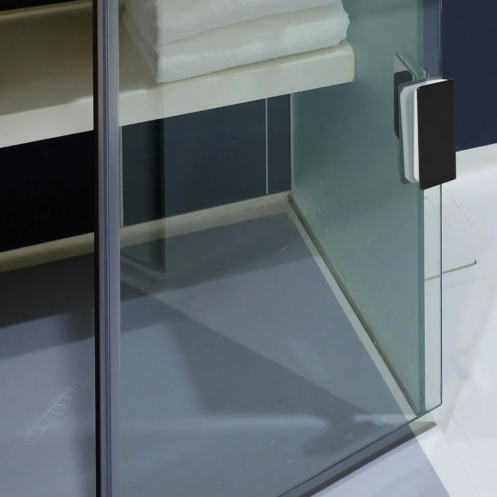 

4pcs Glass Door Latch Clamp Stainless Steel Cabinet Latch Clip For Bathroom Cabinet Door Closure Replacement Hardware Accessory